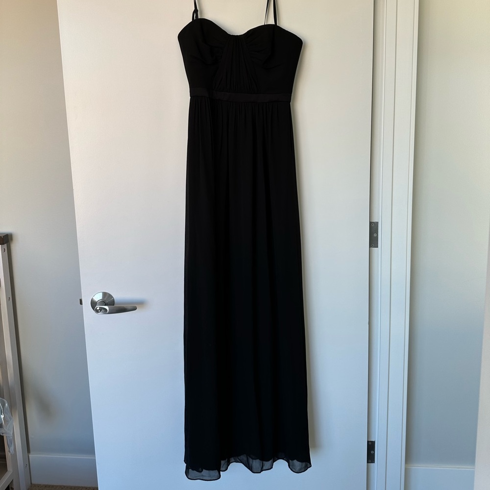 BCBG black strapless gown